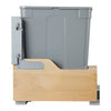 VEVOR Wood Pullout Trash Can for Kitchen Cabinets, 35 QT Garbage Waste Recycling Bin, Under Mount Waste Container, with Heavy Duty Metal Soft Close Sliding System, Door Kit, for Sink, Under Counter