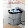 VEVOR Pullout Trash Can for Kitchen Cabinets, 35 QT Garbage Waste Recycling Bin, Under Mount Waste Container, with Heavy Duty Metal Full Extension Sliding System and Handle, for Sink, Under Counter