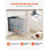 VEVOR Pullout Trash Can for Kitchen Cabinets, 35 QT Garbage Waste Recycling Bin, Under Mount Waste Container, with Heavy Duty Metal Full Extension Sliding System and Handle, for Sink, Under Counter