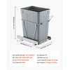VEVOR Pullout Trash Can for Kitchen Cabinets, 35 QT Garbage Waste Recycling Bin, Under Mount Waste Container, with Heavy Duty Metal Full Extension Sliding System and Handle, for Sink, Under Counter