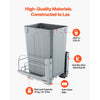 VEVOR Pullout Trash Can for Kitchen Cabinets, 35 QT Garbage Waste Recycling Bin, Under Mount Waste Container, with Heavy Duty Metal Soft Close Sliding System and Door Kit, for Sink, Under Counter