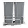 VEVOR Pull-Out Trash Can, 50 QT x2 Double Under Mount Kitchen Waste Container, Heavy Duty Garbage Recycling Bin with Door Kit and Soft Close Slide, for Kitchen Cabinet, Sink, Under Counter (Grey)