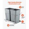 VEVOR Pullout Trash Can for Kitchen Cabinets, 27QTx2 Double Under Sink Garbage Waste Recycling Bin, Under Mount Waste Container, with Heavy Duty Metal Full Extension Sliding System and Handle