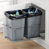VEVOR Pullout Trash Can for Kitchen Cabinets, 27QTx2 Double Under Sink Garbage Waste Recycling Bin, Under Mount Waste Container, with Heavy Duty Metal Full Extension Sliding System and Handle