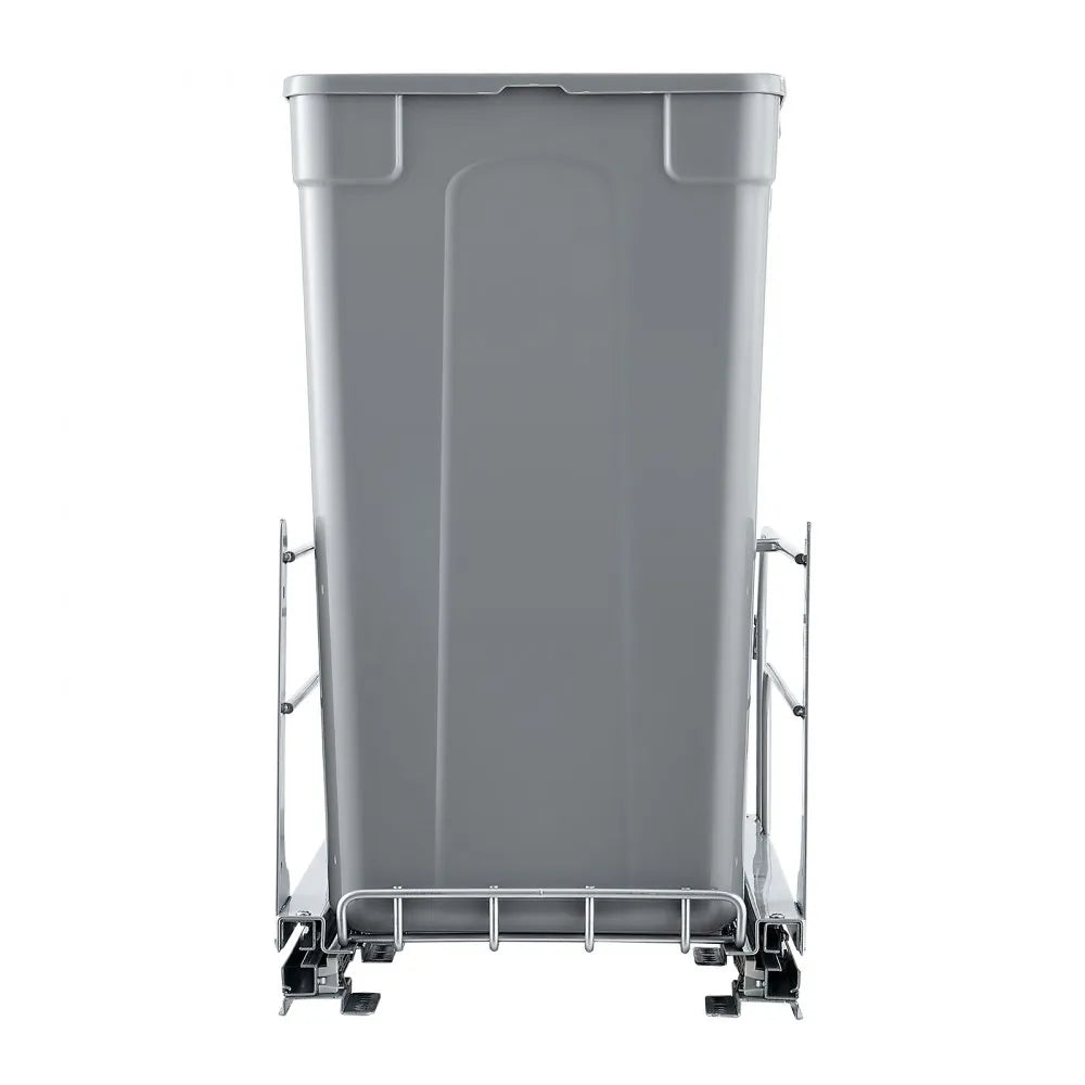 VEVOR Pull-Out Trash Can, 27 QT x2 Double Under Mount Kitchen Waste Container, Heavy Duty Garbage Recycling Bin with Door Kit and Soft Close Slide, for Kitchen Cabinet, Sink, Under Counter (Grey)