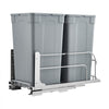 VEVOR Pull-Out Trash Can, 27 QT x2 Double Under Mount Kitchen Waste Container, Heavy Duty Garbage Recycling Bin with Door Kit and Soft Close Slide, for Kitchen Cabinet, Sink, Under Counter (Grey)