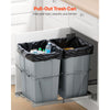 VEVOR Pullout Trash Can for Kitchen Cabinets, 35 QT x2 Double Under Sink Garbage Waste Recycling Bin, Under Mount Waste Container, with Heavy Duty Metal Full Extension Sliding System and Handle