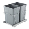 VEVOR Pullout Trash Can for Kitchen Cabinets, 35 QT x2 Double Under Sink Garbage Waste Recycling Bin, Under Mount Waste Container, with Heavy Duty Metal Full Extension Sliding System and Handle