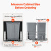 VEVOR Pull-Out Trash Can, 35 QT x2 Double Under Mount Kitchen Waste Container, Heavy Duty Garbage Recycling Bin with Door Kit and Soft Close Slide, for Kitchen Cabinet, Sink, Under Counter (Grey)