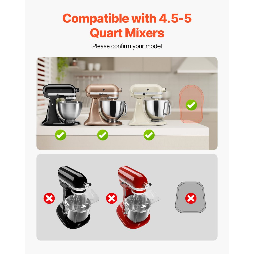 VEVOR Mixer Slider, Oval 14.5 x 9.4-inch, Appliance Slider Compatible with Tilt Head 4.5-5 Qt Stand Mixer, PTFE Feet, Kitchen Countertop Storage Mover Sliding Tray, Natural Wood