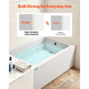 VEVOR Alcove Bathtub, 48" x 30" Contemporary Alcove Acrylic Bathtub, Soaking Bath Tub with Right Hand Drain and Overflow Hole, Large Rectangular Deep Soak Tub for Bathroom with Integral Flange, White