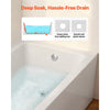 VEVOR Alcove Bathtub, 60" x 30" Contemporary Alcove Acrylic Bathtub, Soaking Bath Tub with Right Hand Drain and Overflow Hole, Large Rectangular Deep Soak Tub for Bathroom with Integral Flange, White