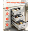 VEVOR Outdoor Kitchen Drawers, 22"W x 20"H x 14"D, 3-Tier Storage Access, for BBQ Island Storage, Patio Bars and Grill Station, with Handle, Built-In BBQ Island Drawers Organize Cookware Accessories