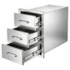 VEVOR Outdoor Kitchen Drawers, 22"W x 20"H x 14"D, 3-Tier Storage Access, for BBQ Island Storage, Patio Bars and Grill Station, with Handle, Built-In BBQ Island Drawers Organize Cookware Accessories