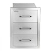 VEVOR Outdoor Kitchen Drawers, 22"W x 20"H x 14"D, 3-Tier Storage Access, for BBQ Island Storage, Patio Bars and Grill Station, with Handle, Built-In BBQ Island Drawers Organize Cookware Accessories