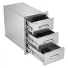 VEVOR Outdoor Kitchen Drawers, 22"W x 20"H x 14"D, 3-Tier Storage Access, for BBQ Island Storage, Patio Bars and Grill Station, with Handle, Built-In BBQ Island Drawers Organize Cookware Accessories