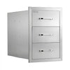 VEVOR Outdoor Kitchen Drawers, 22"W x 20"H x 14"D, 3-Tier Storage Access, for BBQ Island Storage, Patio Bars and Grill Station, with Handle, Built-In BBQ Island Drawers Organize Cookware Accessories
