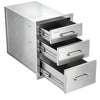 VEVOR Outdoor Kitchen Drawers, 21"W x 22"H x 14"D, 3-Tier Storage Access, for BBQ Island Storage, Patio Bars and Grill Station, with Handle, Built-In BBQ Island Drawers Organize Cookware Accessories