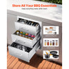 VEVOR Outdoor Kitchen Drawers 18.11"W x 23.23"D x 23.23"H, Triple-Access Stainless Steel BBQ Drawers with Handles, BBQ Island Drawer for Outdoor Kitchens or Barbeque Island Patio Grill Station