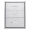 VEVOR Outdoor Kitchen Drawers 18.11"W x 23.23"D x 23.23"H, Triple-Access Stainless Steel BBQ Drawers with Handles, BBQ Island Drawer for Outdoor Kitchens or Barbeque Island Patio Grill Station