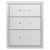 VEVOR Outdoor Kitchen Drawers 18.11"W x 23.23"D x 23.23"H, Triple-Access Stainless Steel BBQ Drawers with Handles, BBQ Island Drawer for Outdoor Kitchens or Barbeque Island Patio Grill Station