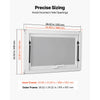 VEVOR Concession Window 36x24 in Aluminum Alloy Frame Service Window, for Food Truck, Up to 85 Degrees Stand Serving Windows with Awning Door and Drag Hook, Rainwater Resistant for Concession Trailer