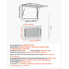 VEVOR Concession Window 36x24 in Aluminum Alloy Frame Service Window, for Food Truck, Up to 85 Degrees Stand Serving Windows with Awning Door and Drag Hook, Rainwater Resistant for Concession Trailer
