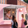 VEVOR Concession Window 36x36 in Aluminum Alloy Frame Service Window, for Food Truck, Up to 85 Degrees Stand Serving with Awning Door and Drag Hook, Rainwater Resistant for Concession Trailer
