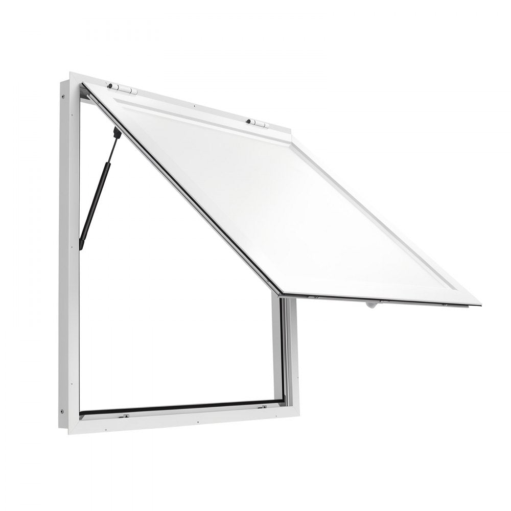 VEVOR Concession Window 36x36 in Aluminum Alloy Frame Service Window, for Food Truck, Up to 85 Degrees Stand Serving with Awning Door and Drag Hook, Rainwater Resistant for Concession Trailer