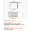 VEVOR Concession Window 60x36 in Aluminum Alloy Frame Service Window, for Food Truck, Up to 85 Degrees Stand Serving Windows with Awning Door and Drag Hook, Rainwater Resistant for Concession Trailer