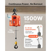 VEVOR 3-in-1 Electric Hoist Winch, 1550 lbs Capacity, 1500W Portable Power Winch Crane, 25 ft Lifting Height, 16.4 ft/min with Manual, Wired and Wireless Remote Control for Factory, Warehouss, Garage