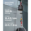 VEVOR 2-in-1 Electric Hoist Winch, 1100 lbs Capacity, 1500W Portable Power Winch Crane, 25 ft Lifting Height, 16.4 ft/min with Manual and Wired Remote Control for Factory, Warehouss, Garage