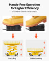 Hands-free operation via foot pedal solenoid valve control (press to run, release to stop)