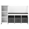 VEVOR Kids Reading Nook Bench, Toddler Bookshelf and Bookcase with Detachable Seat Cushion, 6-Cubby Storage Organizer Bench with 3 Drawers, Ideal for Playroom, Bedroom, Living Room or Entryway, White