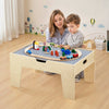 VEVOR Multi-Purpose Activity Play Table, 290 Building Bricks and 30-Piece Wooden Train Set Railway, Vehicles, Tracks and Accessories, Wooden Kids Activity Table with Storage Area for Kids Ages 3+