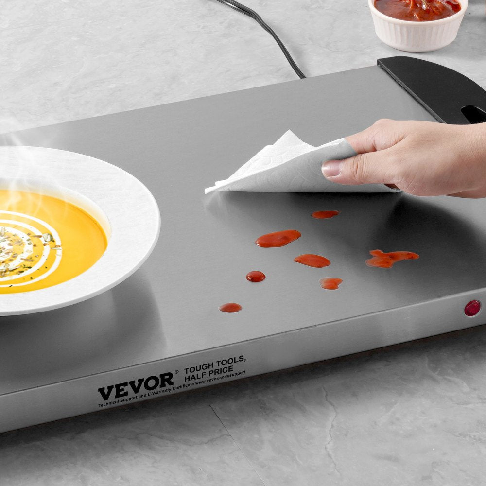 VEVOR Electric Warming Tray, Food Warming Trays for Buffet, Warming Trays with Adjustable Temperature Control, Portable Stainless Steel Food Warmer, Hot Plate Perfect for Parties, Catering, Holidays