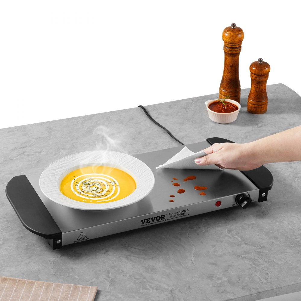 VEVOR Electric Warming Tray, Food Warming Trays for Buffet, Warming Trays with Adjustable Temperature Control, Portable Stainless Steel Food Warmer, Hot Plate Perfect for Parties, Catering, Holidays