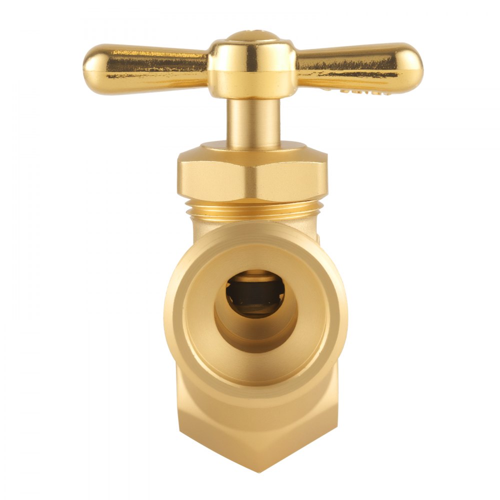 VEVOR Hose Bibb, 1/2" FIP x 3/4" MHT Connection, Multi-Turn Garden Valve, Heavy Duty Brass Hose Bib, Outdoor Water Faucet Spigot, Brass Plumbing Fitting, Compatible with Copper, Galvanized Pipes