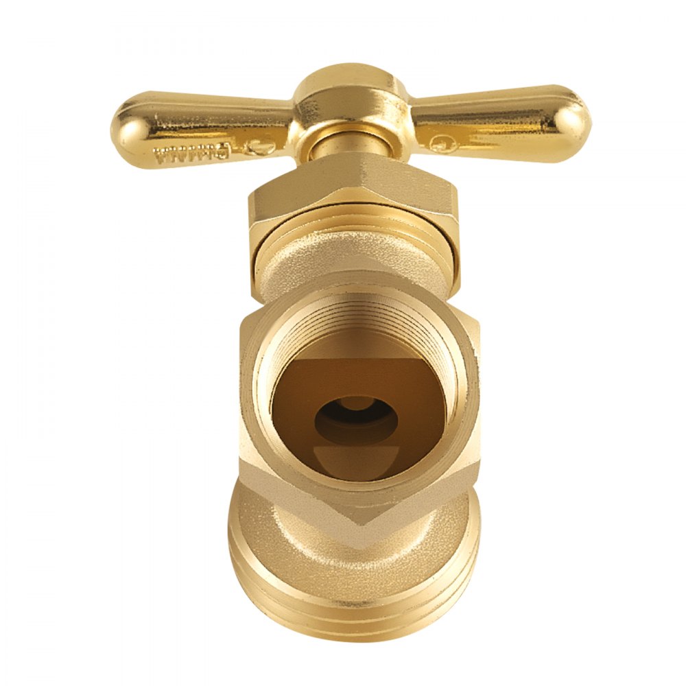 VEVOR Hose Bibb, 1/2" FIP x 3/4" MHT Connection, Multi-Turn Garden Valve, Heavy Duty Brass Hose Bib, Outdoor Water Faucet Spigot, Brass Plumbing Fitting, Compatible with Copper, Galvanized Pipes