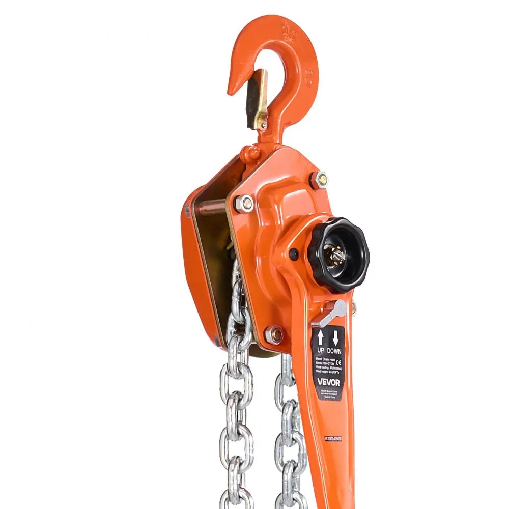 VEVOR Manual Lever Chain Hoist, 3T 6600LBS Capacity Heavy Duty Come Along, 10FT Lift G80 Alloy Steel Chain With Dual Pawl Mechanical Brake,360°Rotating Hooks, for Warehouse Construction Garage