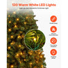 VEVOR Christmas Tree, 4ft Prelit Artificial Xmas Tree, Full Holiday Decor Trees with 120 Warm White LED Lights, 8 Lighting Modes, 539 Branch Tips & Sturdy Metal Base for Home Party Office Decoration