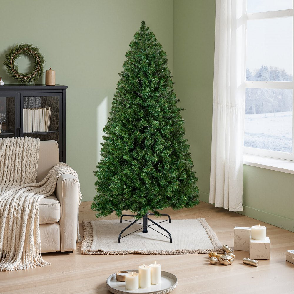 VEVOR Christmas Tree, 4ft Prelit Artificial Xmas Tree, Full Holiday Decor Trees with 120 Warm White LED Lights, 8 Lighting Modes, 539 Branch Tips & Sturdy Metal Base for Home Party Office Decoration