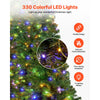 VEVOR Christmas Tree, 6ft Prelit Artificial Xmas Tree, Full Holiday Decor Trees with 330 Colorful LED Lights, 11 Lighting Modes, 1250 Branch Tips & Sturdy Metal Base for Home Party Office Decoration