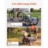 VEVOR Bike Cargo Trailer 88 lbs Load 2-in-1 Pushcart Folding Bicycle Wagon, Heavy-Duty Cart with 16-Inch Wheels, Reflectors, Carbon Steel Frame, Foldable Compact Storage, Fits 22-28 in Bike Wheels