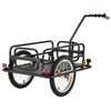 VEVOR Bike Cargo Trailer 88 lbs Load 2-in-1 Pushcart Folding Bicycle Wagon, Heavy-Duty Cart with 16-Inch Wheels, Reflectors, Carbon Steel Frame, Foldable Compact Storage, Fits 22-28 in Bike Wheels