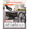 VEVOR Bike Cargo Trailer 130 lbs Load Heavy-Duty Bicycle Wagon Cart Folding, Foldable Compact Storage with Waterproof Cover, 20-Inch Wheels, Reflectors, Carbon Steel Frame, Fits 22-28 in Bike Wheels