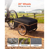 VEVOR Bike Cargo Trailer 130 lbs Load Heavy-Duty Bicycle Wagon Cart Folding, Foldable Compact Storage with Waterproof Cover, 20-Inch Wheels, Reflectors, Carbon Steel Frame, Fits 22-28 in Bike Wheels