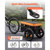 VEVOR Bike Cargo Trailer 100 lbs 2-in-1 Pushcart Heavy-Duty Bicycle Wagon, Cart with Waterproof Cover, 7 in & 16 in Wheels, Reflector, Carbon Steel Frame, Fits 22-28 in Bike Wheels, for Carrying Cargo