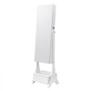 VEVOR Mirror Jewelry Cabinet, Standing Mirror with Storage, Lockable Jewelry Mirror Organizer with Full Length Mirror, Velvet Lining, Interior LED Light, Drawer, Freestanding Jewelry Armoire, White