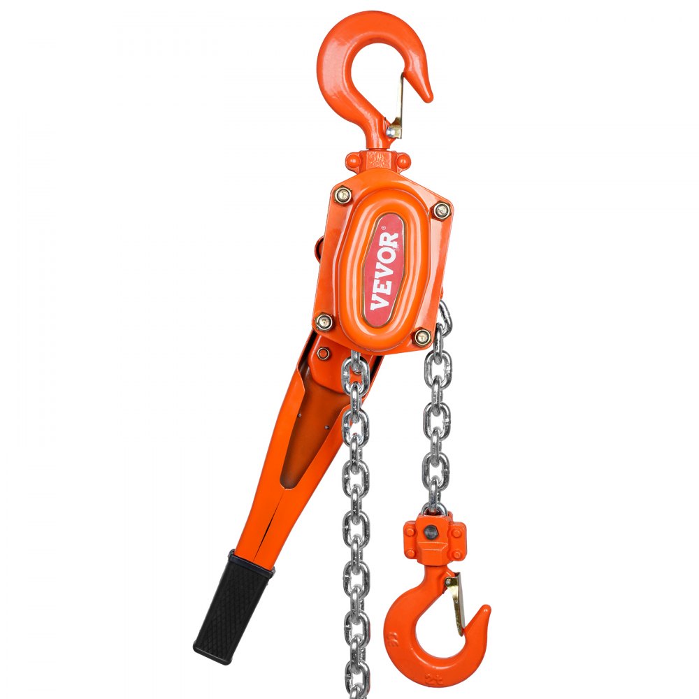 VEVOR Manual Lever Chain Hoist, 1-1/2 Ton 3300 lbs Capacity 20 FT Come Along, G80 Galvanized Carbon Steel with Weston Double-Pawl Brake,Auto Chain Leading & 360° Rotation Hook, for Garage Factory Dock